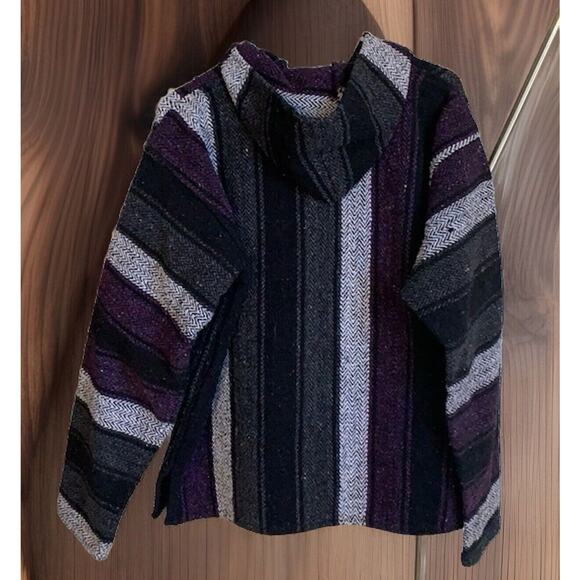 VTG Unisex Hippie Boho Surf Hooded Pullover Poncho Large southern exposure - Picture 2 of 4